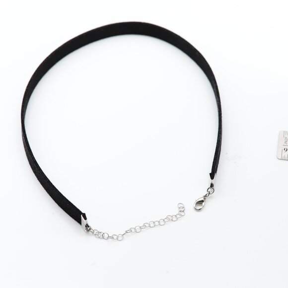 Black Choker Adjustable 12.5' - 15' inch Classic Trendy Choker  #2 - Picture 9 of 12